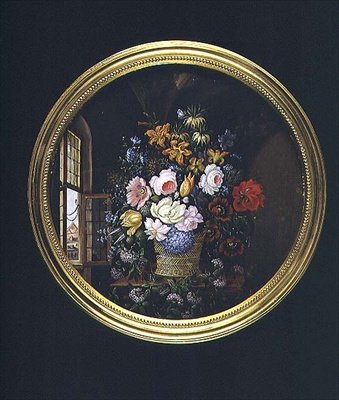 Flowers by an Open Window by Leopold Brunner